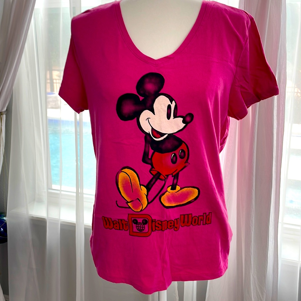 Disney, Pink Mickey T-Shirt, Size L